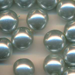 Wachsperlen türkis-silber, Inhalt 10 Stück, Größe 12 mm, Glasperlen