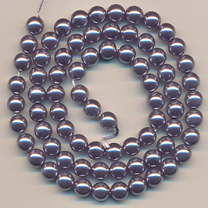 Wachsperlen pastell-aubergine, Inhalt 75 Stück, Größe 7 mm, Glasperlen