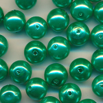 Wachsperlen grün, Inhalt 25 Stück, Größe 8 mm, Glasperlen