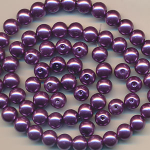 Wachsperlen veilchen-violett, Inhalt 75 St&uuml;ck, Gr&ouml;&szlig;e 8 mm, Glasperlen*