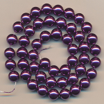 Wachsperlen violett, Inhalt 50 St&uuml;ck, Gr&ouml;&szlig;e 9 mm, Glasperlen