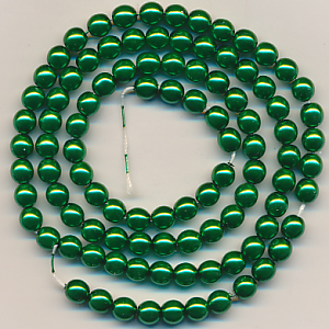 Wachsperlen lind grün, Inhalt 100 Stück, Größe 5 mm, Glasperlen