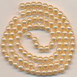 Wachsperlen seiden-perlmutt, Inhalt 80 Stück, Größe 6 mm, Glasperlen
