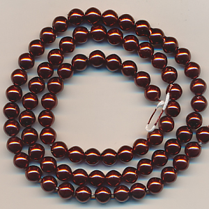 Wachsperlen schoko-braun, Inhalt 80 Stück, Größe 6 mm, Glasperlen
