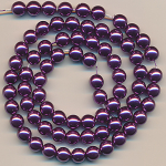 Wachsperlen violett, Inhalt 75 St&uuml;ck, Gr&ouml;&szlig;e 7 mm, Glasperlen