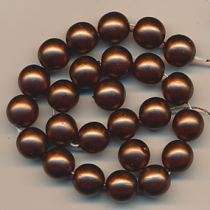 Wachsperlen braun matt, Inhalt 25 Stück, Größe 10 mm, Glasperlen