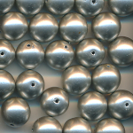 Wachsperlen silber-matt metallic, Inhalt 25 St&uuml;ck, Gr&ouml;&szlig;e 10 mm, Glasperlen