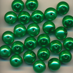 Wachsperlen lind grün, Inhalt 25 Stück, Größe 10 mm, Glasperlen
