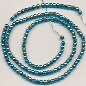 Glaswachsperlen Perlen petrol blau glänzend 4 mm 200 Stück Schmuck Basteln G13 