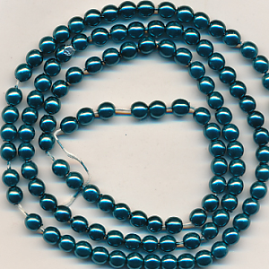 Wachsperlen petrol-blau metallic, Inhalt 150 Stück, Größe 3 mm, Glasperlen
