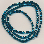 Wachsperlen petrol-blau metallic, Inhalt 120 St&uuml;ck, Gr&ouml;&szlig;e 4 mm, Glasperlen