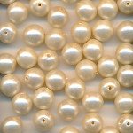 Wachsperlen perlmutt matt, Inhalt 75 St&uuml;ck, Gr&ouml;&szlig;e 7 mm, Glasperlen