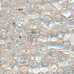 Superduo, kristall, Inhalt 20 g, Gr&ouml;&szlig;e 5 x 2,5 mm, Twin-Beads