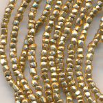 Cut-Perlen antik, gold metallic, Inhalt  20,5 g, Größe 11/0  fein Schliff-Perlen, Strangperlen