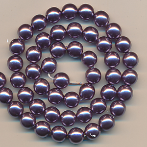 Wachsperlen aubergine, Inhalt 50 Stück, Größe 9 mm, Glasperlen