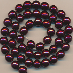 Wachsperlen violett-rot, Inhalt 50 St&uuml;ck, Gr&ouml;&szlig;e 9 mm, Glasperlen