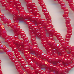 Cut-Perlen cardinal-rot lüster, Inhalt 14 g, Größe 12/0, Strang antik sehr fein Charlottes