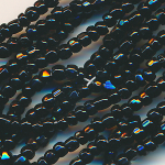 Cut-Perlen schwarz, Inhalt 22 g, Größe 9/0, antik...