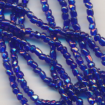 Cut-Perlen königs blau rainbow, Inhalt 11 g, Größe 12/0,...
