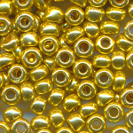 Rocailles gold metallic hell, Inhalt 17 g, Gr&ouml;&szlig;e 6/0 (4,0 mm) b&ouml;hmisch