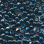 Rocailles platin-blau rainbow AB, 20 Gramm, Gr&ouml;&szlig;e 9/0 facettiert echte-alte Cut-Perlen