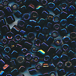 Rocailles blau rainbow, 20 Gramm, Gr&ouml;&szlig;e 11/0, facettiert echte-alte Cut-Perlen