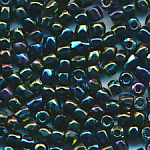 Rocailles grün rainbow, 20 Gramm, Größe 11/0 facettiert echte-alte Cut-Perlen