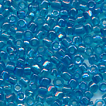 Rocailles blau rainbow, 20 Gramm, Gr&ouml;&szlig;e 11/0 facettiert echte-alte Cut-Perlen