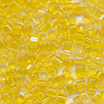 Rocailles gelb-l&uuml;ster transparent, 20 Gramm, Gr&ouml;&szlig;e 12/0 facettiert echte-alte Cut-Perlen