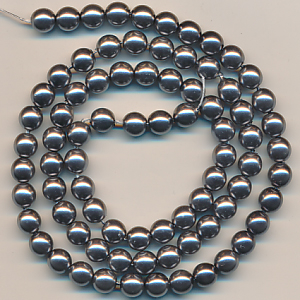 Wachsperlen antrazit silber, Inhalt 80 Stück, Größe 6 mm, Glasperlen