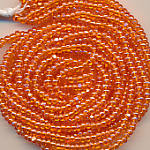Rocailles orange transparent l&uuml;ster, 20 Gramm, Gr&ouml;&szlig;e 8/0 facettiert echte Cut-Perlen