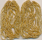 Rocailles light gold Silbereinzug, Inhalt 15,0 g, Gr&ouml;&szlig;e 12/0, facettiert  Strang echte Cut-Perlen
