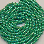 Rocailles neptun-gr&uuml;n opak l&uuml;ster, 20 Gramm, Gr&ouml;&szlig;e 8/0, facettiert Strang echte Cut-Perlen