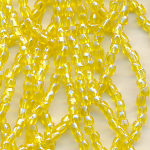 Cut-Perlen gelb transparent l&uuml;ster, Inhalt 12,5 g, Gr&ouml;&szlig;e 12/0, antik Strang