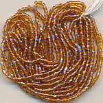 Cut-Perlen braun lüster, Inhalt 15 g, Größe 12/0, antik Strang
