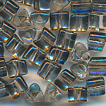 Dreieckperlen silber-grau Silbereinzug, Inhalt 20 g, Gr&ouml;&szlig;e 5 mm