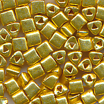 Dreieckperlen gold metallic, Inhalt 20 g, Gr&ouml;&szlig;e 4 mm