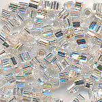 Dreieckperlen kristall Silbereinzug, Inhalt 20 g, Größe 3 mm