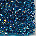 Hexa-Cut-Perlen stahl-blau lüster, Inhalt 20 g, Größe 10/0