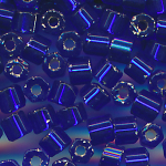 Hexa-Cut-Perlen nacht-blau Silbereinzug, Inhalt 20 g, Gr&ouml;&szlig;e 10/0