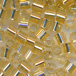 Hexa-Cut-Perlen gold Silbereinzug, Inhalt 20 g, Gr&ouml;&szlig;e 10/0