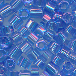 Hexa-Cut-Perlen aqua-blau rainbow, Inhalt 20 g, Gr&ouml;&szlig;e 11/0