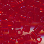 Hexa-Cut-Perlen erdbeer-rot transparent, Inhalt 20 g,...
