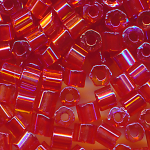 Hexa-Cut-Perlen kirsch-rot rainbow, Inhalt 20 g,...