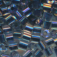 Hexa-Cut-Perlen kristall blau iris rainbow, Inhalt 20 g,...
