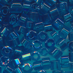 Hexa-Cut-Perlen jeans-blau transparent, Inhalt 20 g, Größe 12/0
