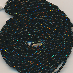 Cut-Perlen schwarz, Inhalt 15 g, Größe 12/0, sehr fein antik Strang