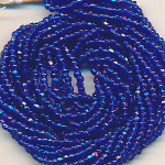 Cut-Perlen marin-blau rainbow, Inhalt 12 g, Größe 11/0, AB antik fein Strang