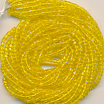 Cut-Perlen gelb transparent, Inhalt 12,5 g, Größe 12/0, antik sehr fein Strang