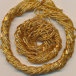 Stiftperlen gold kristall Silberblatt, Inhalt 27 g, Gr&ouml;&szlig;e 2 - 4 mm, Strang
